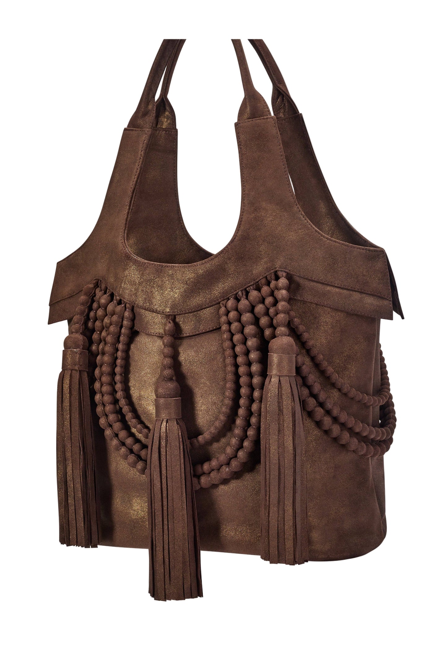 Daisy Tote Bag Metallic Brown