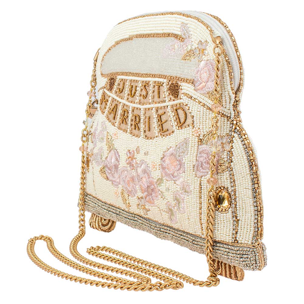 Mary Frances Just Married Beaded Car Image Crossbody Handbag