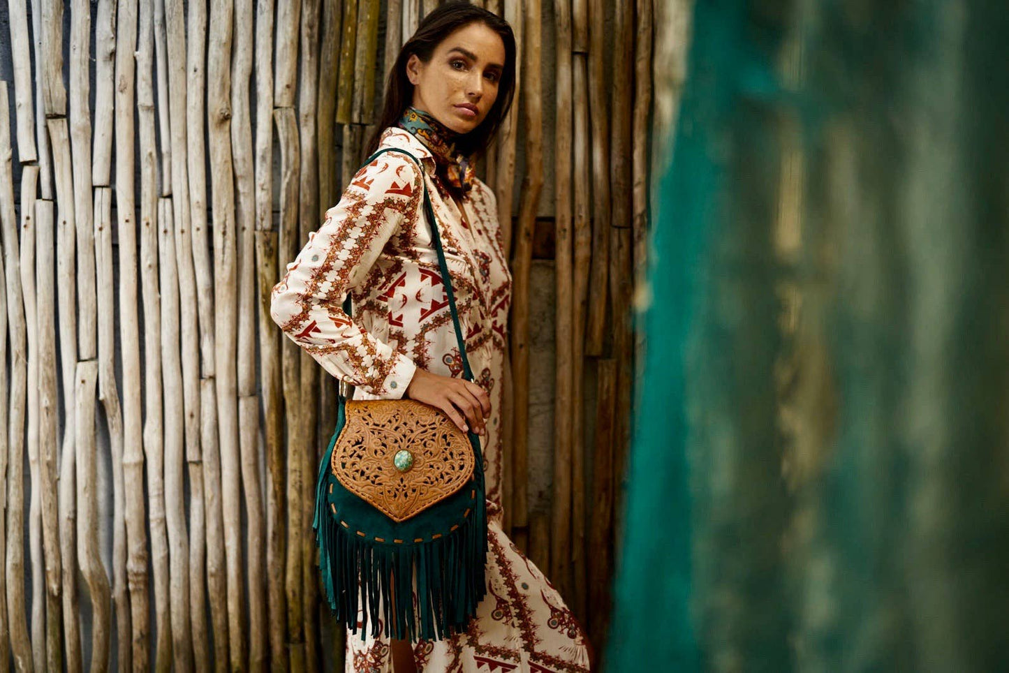 Delilah Bag Antique Tan/Jade Green