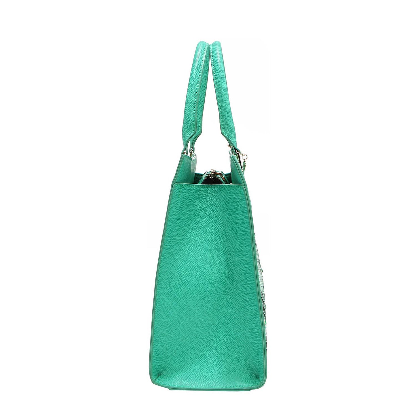 GRACIE STRUCTURED TOTE in Emerald Teal Green