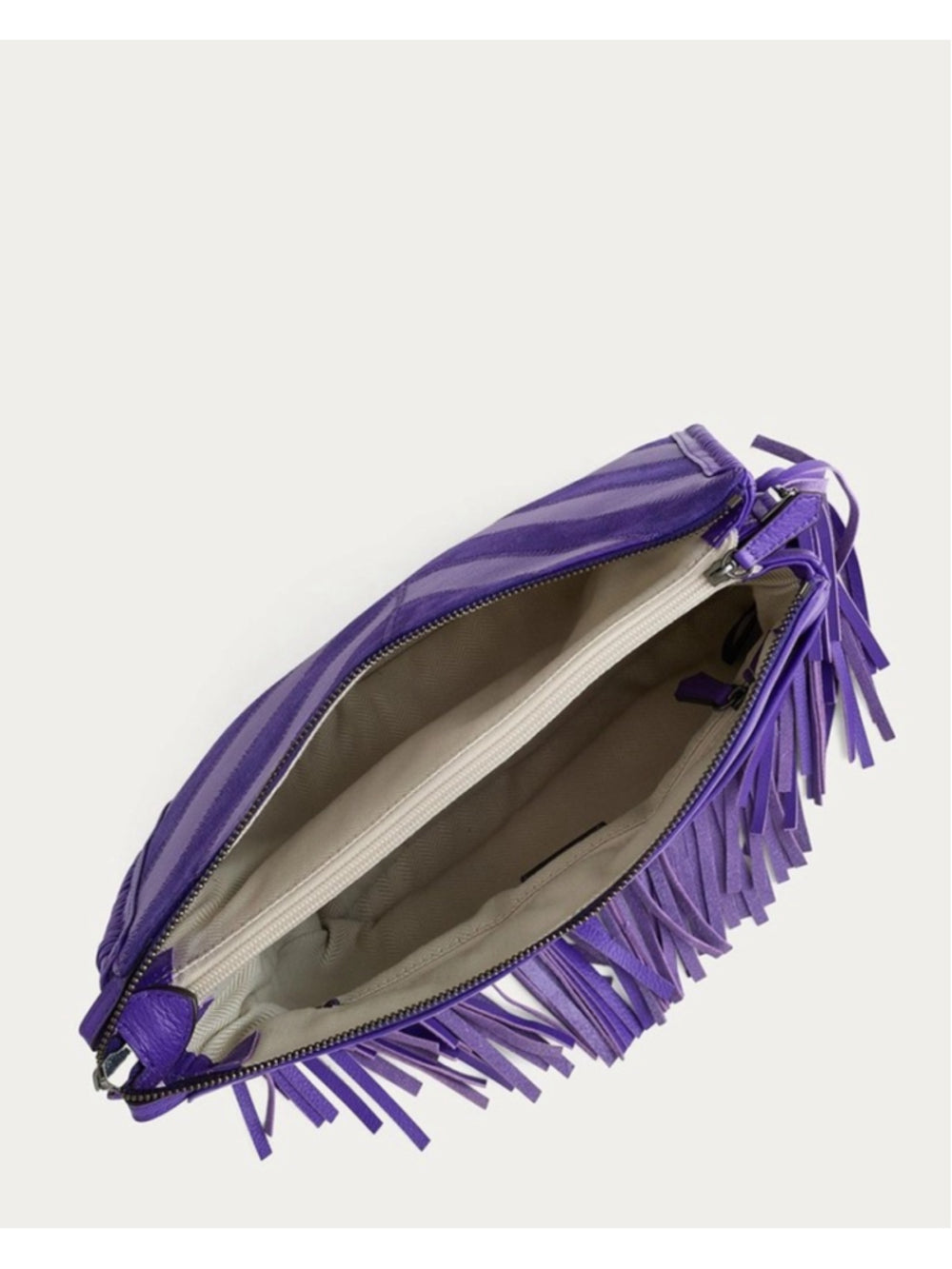 Aimee Kestenberg Royal Purple Chevron Famous Fringe Large Crossbody