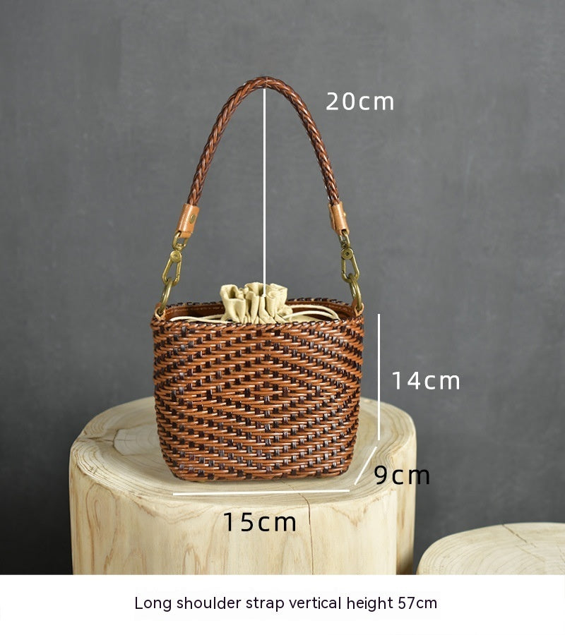 "The Element"  Retro Cowhide Weave Vintage Handbag