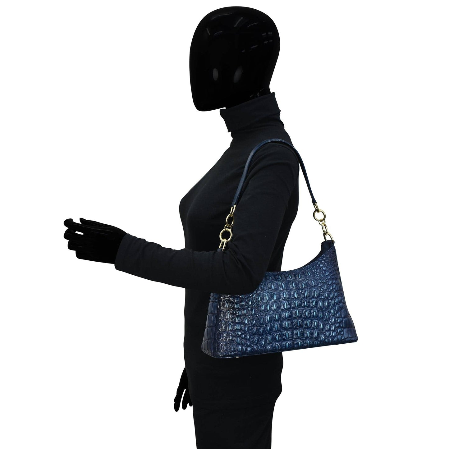 Anuschka Hobo With Chain Strap - 707 -navy