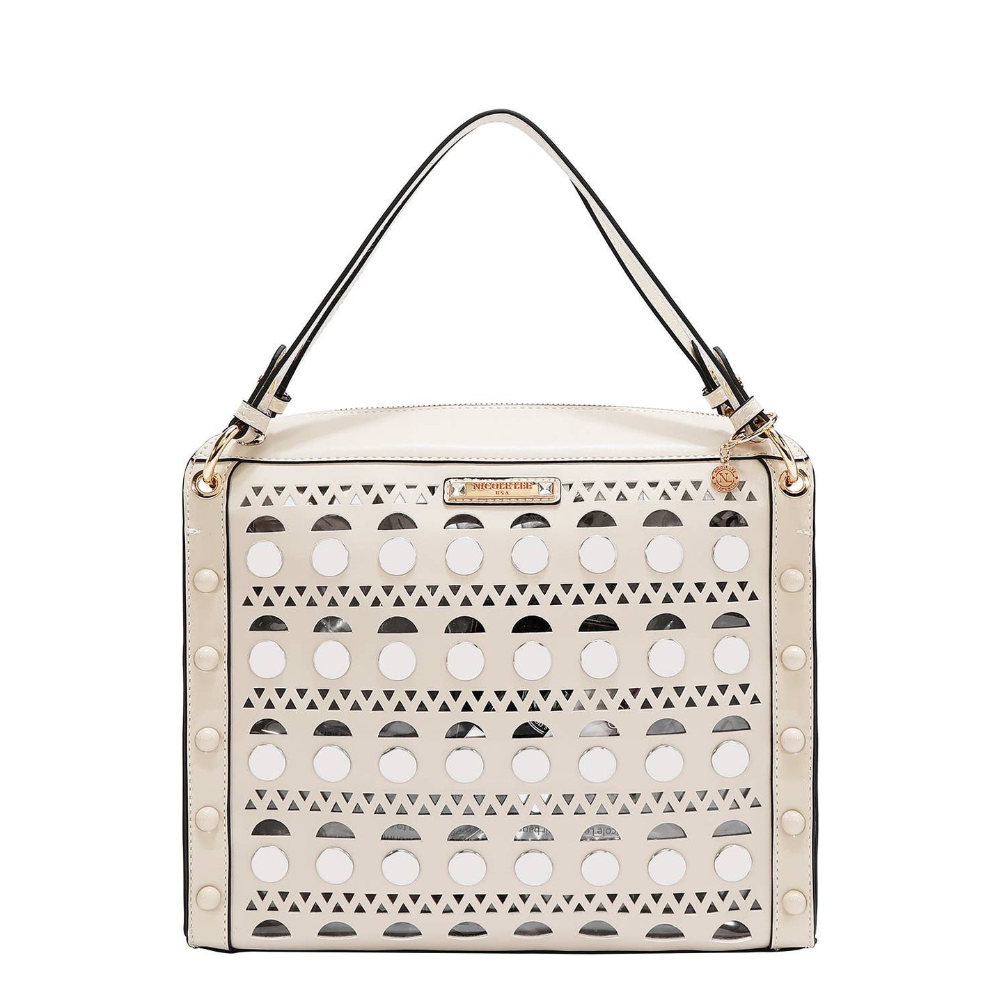 SILVER POP STUD SATCHEL BAG