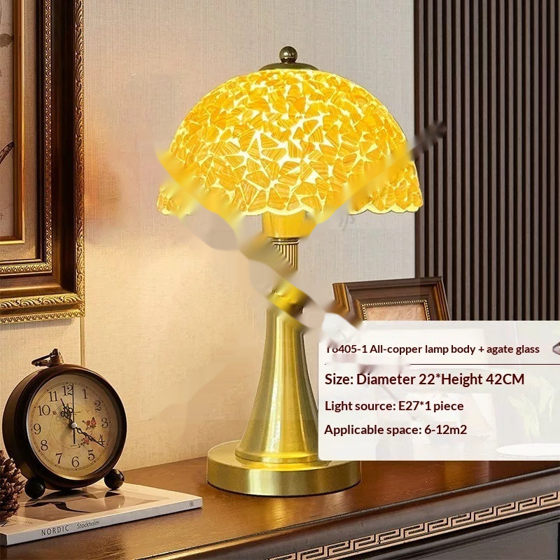 All-Copper Nordic-Style Creative Table Lamp With Floral And Bird Design