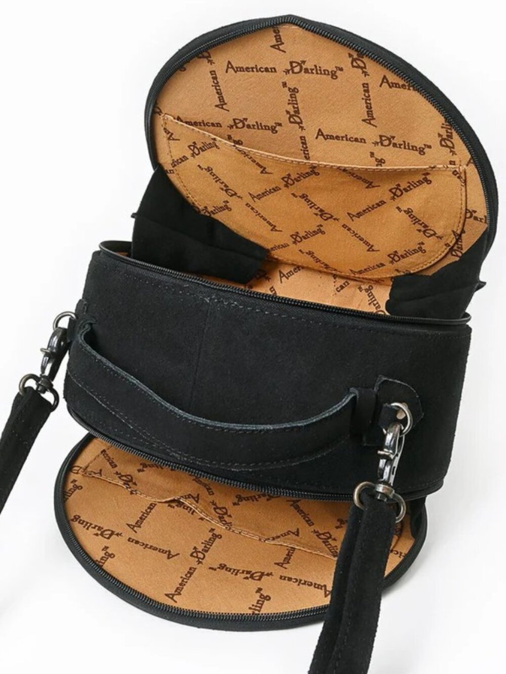 American Darling tooled Western Bloom Circle Canteen Crossbody Bag