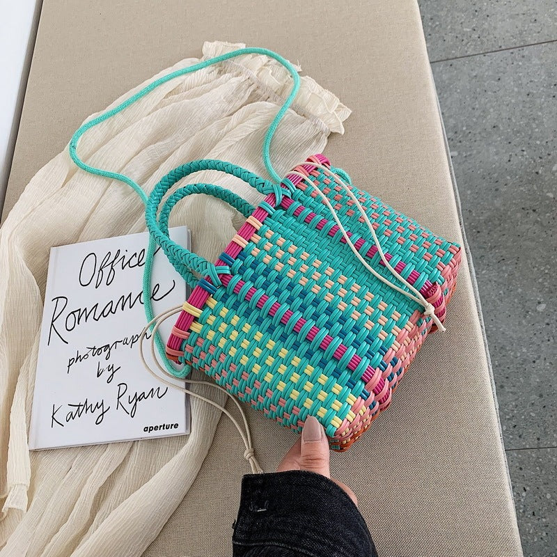 "Hand-woven Hit"  Color weaved handbag
