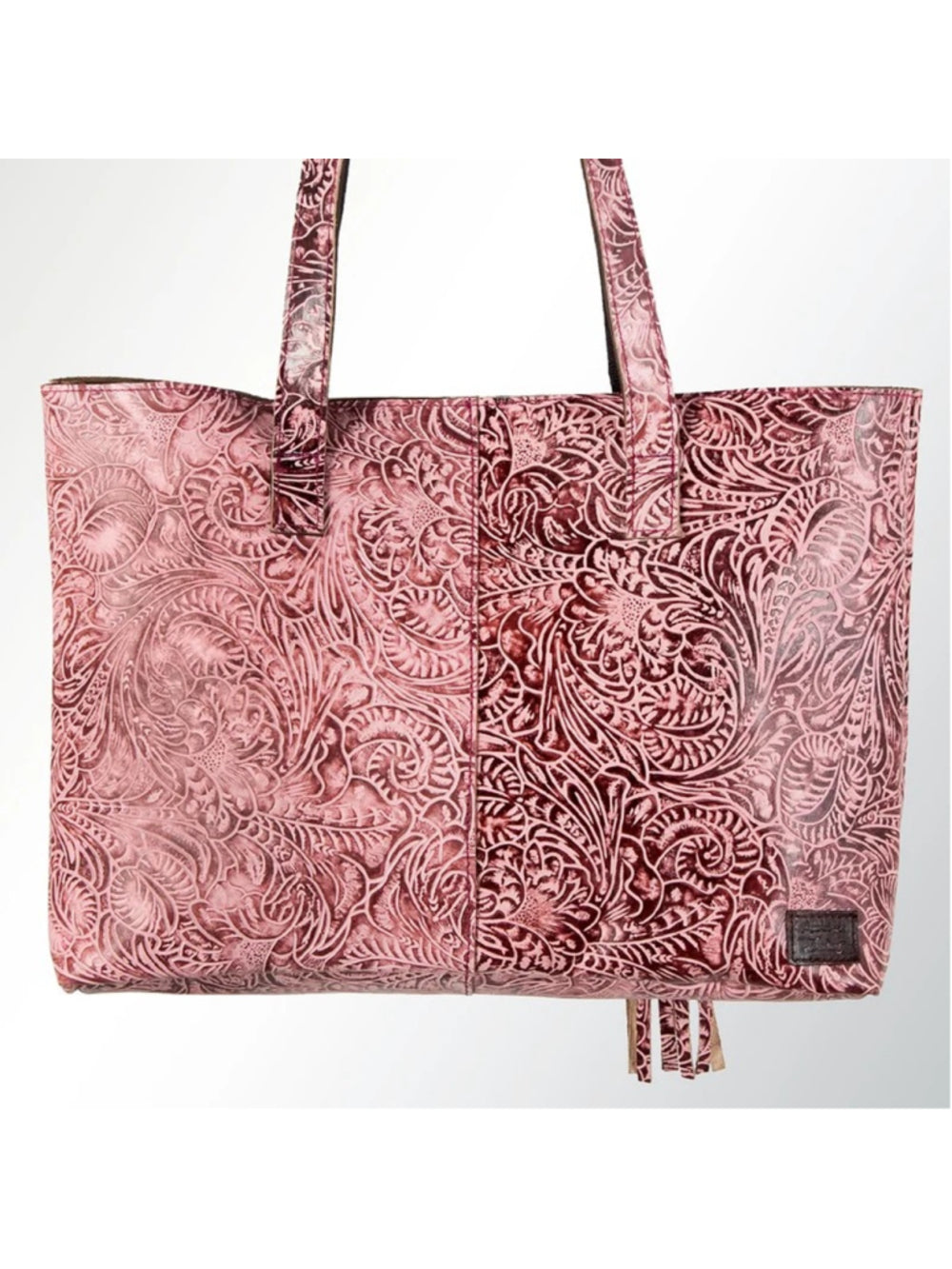 American Darling Rose Lattice tooled Leather Everyday Tote