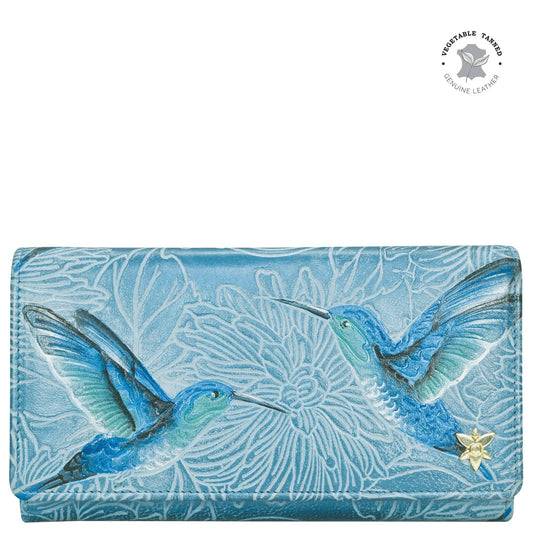 Anuschka Accordion Flap Wallet - 1112 with Hummingbirds