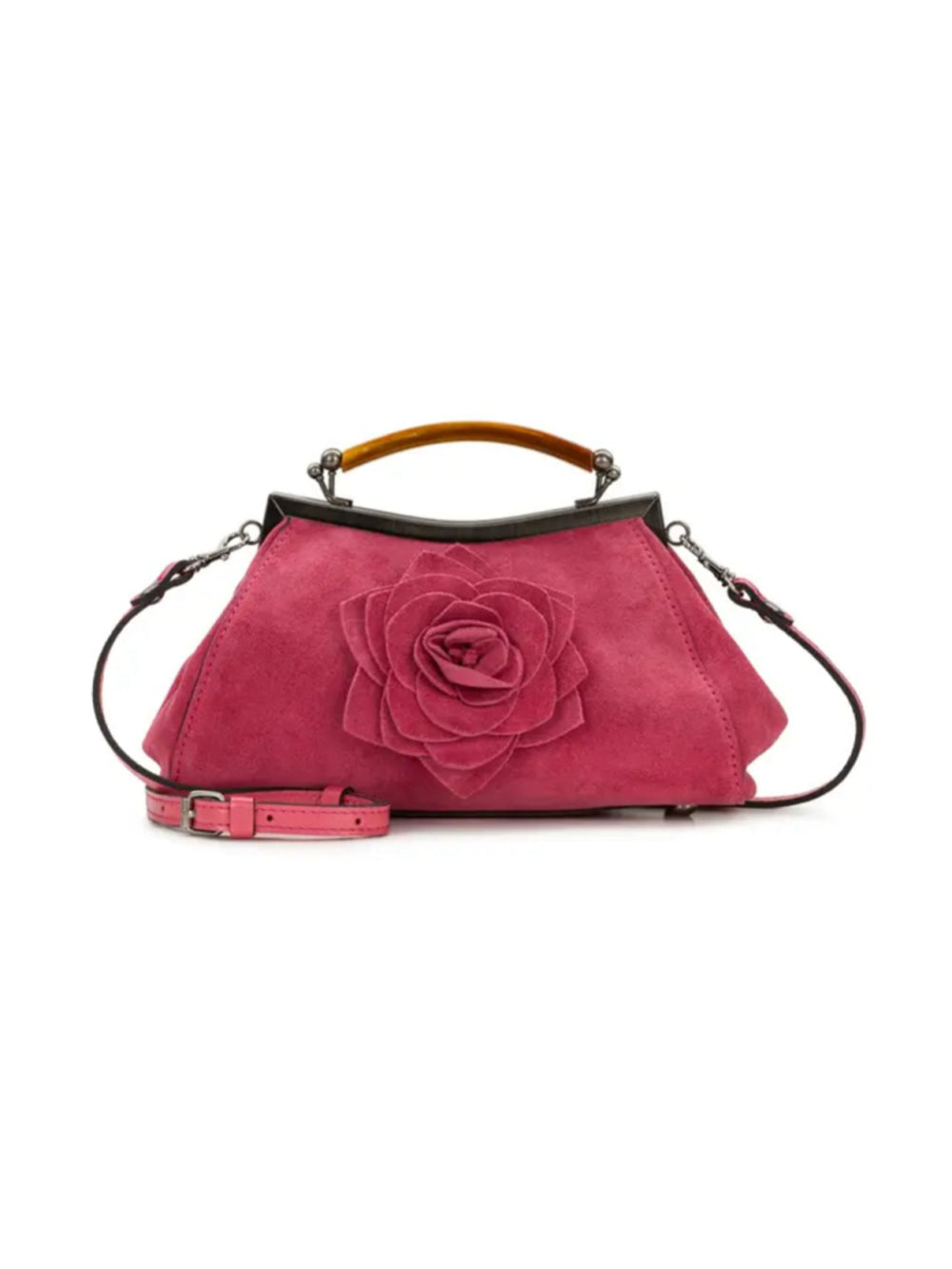 Patricia Nash Parisian Rose Suede Kelmscott Frame Bag