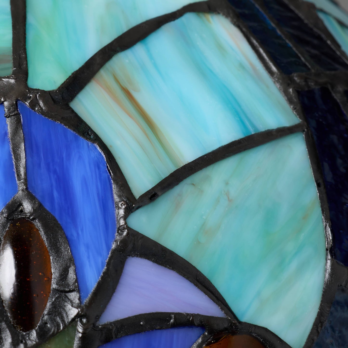 10.25"W Halston Traditional Blue Dome stained glass Shade Pendant