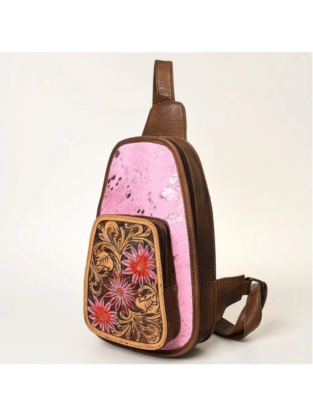 American Darling Pink Bloom Splash Crossbody Sling Bag