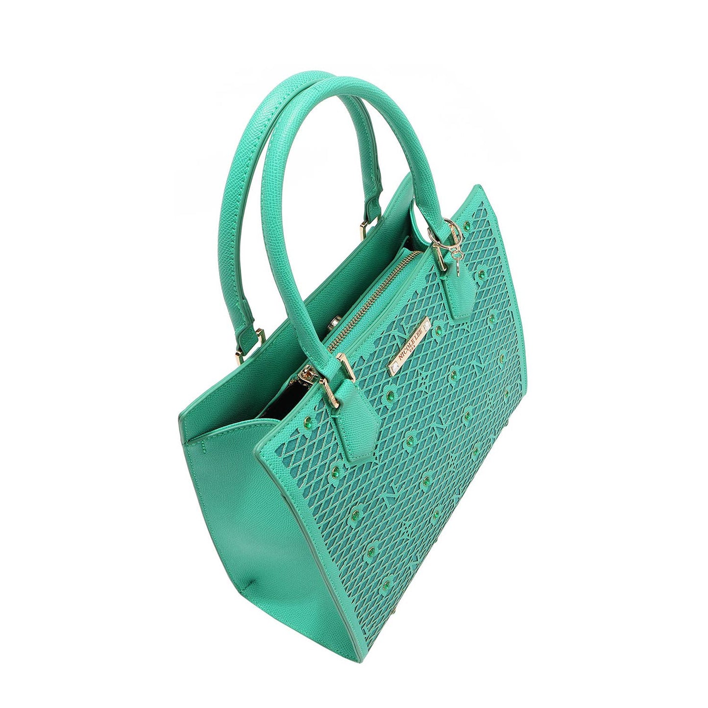 GRACIE STRUCTURED TOTE in Emerald Teal Green