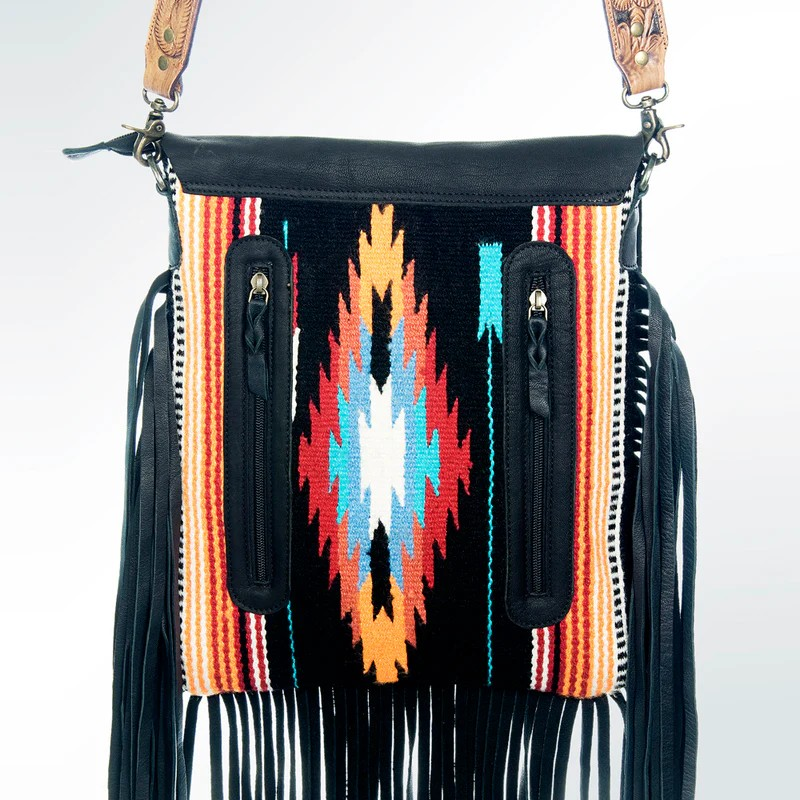 American Darling Colors of the Desert Boho Fringe messenger Saddle Blanket Bag