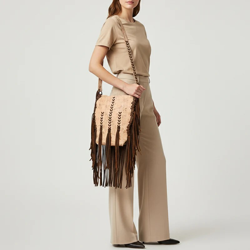 American Darling Western Boho Leather Fringe Messenger Bag - Distressed Flap with Hand-Laced Detailing-Conceal Carry