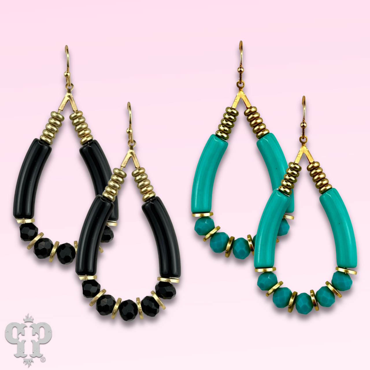 Bamboo tube and faceted bead earring, last call