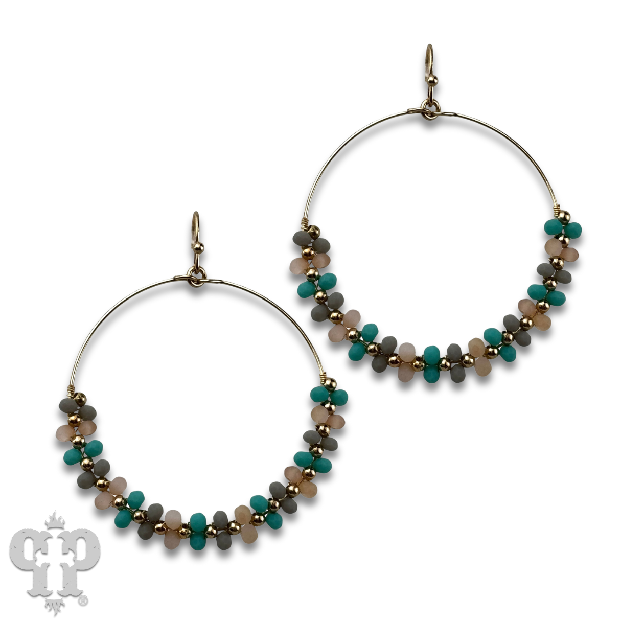 Seed bead wrapped circle earring - last call