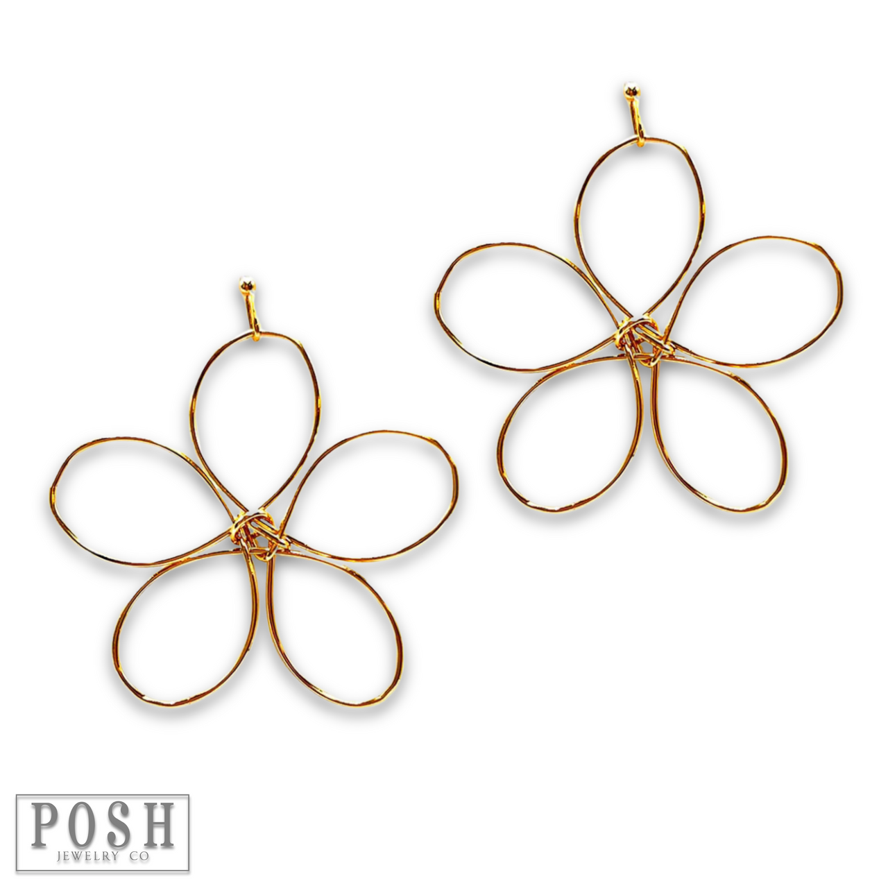 Wire wrapped flower earring - LC