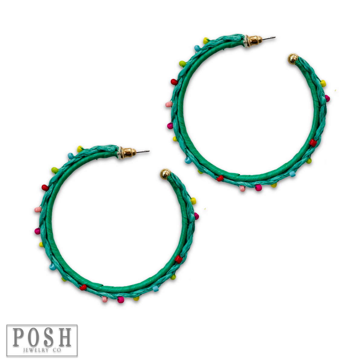 Raffia hoop earring, last call