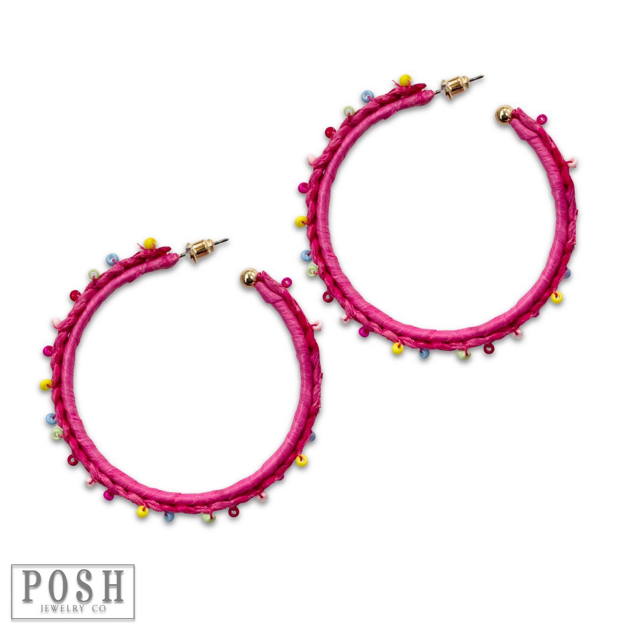 Raffia hoop earring, last call