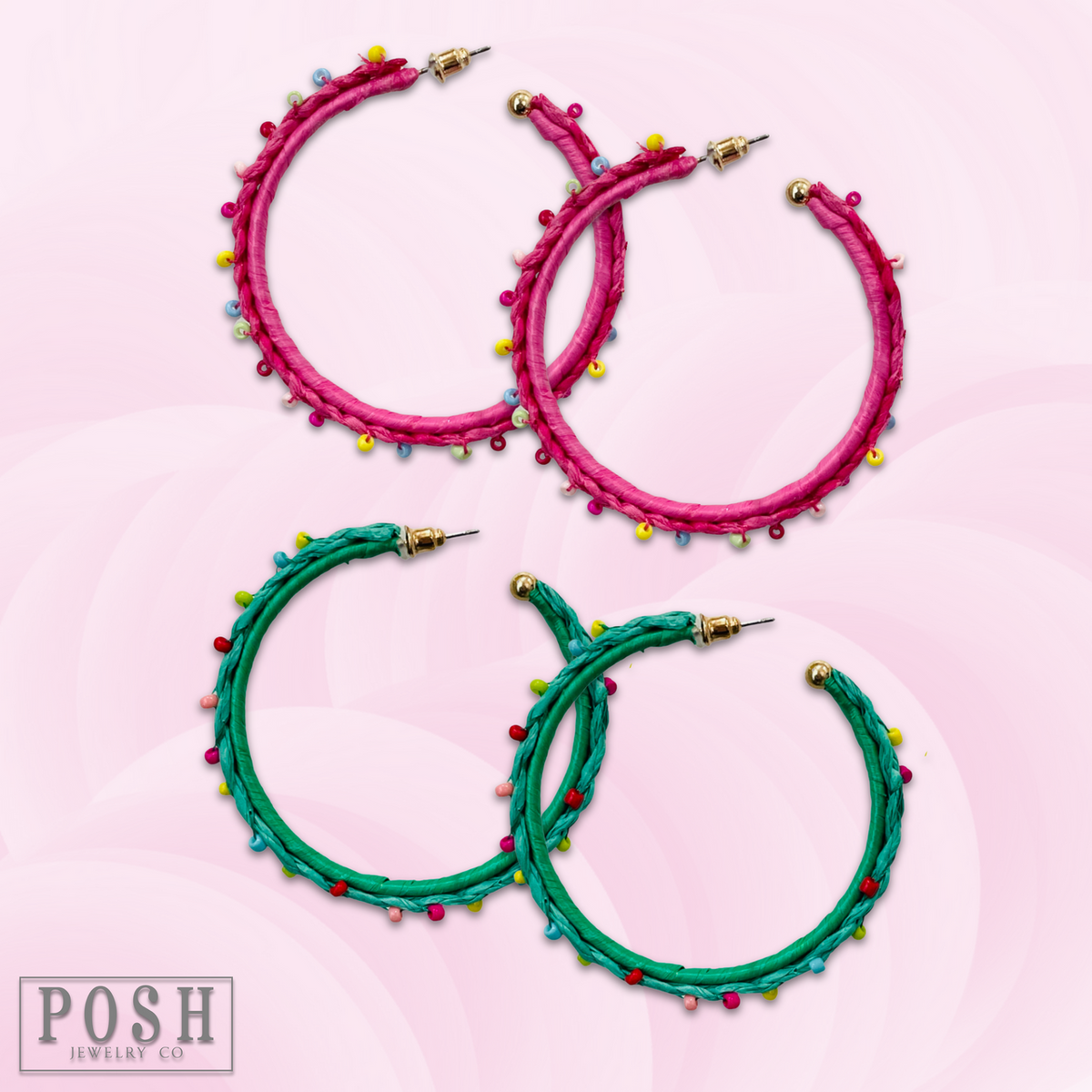 Raffia hoop earring, last call