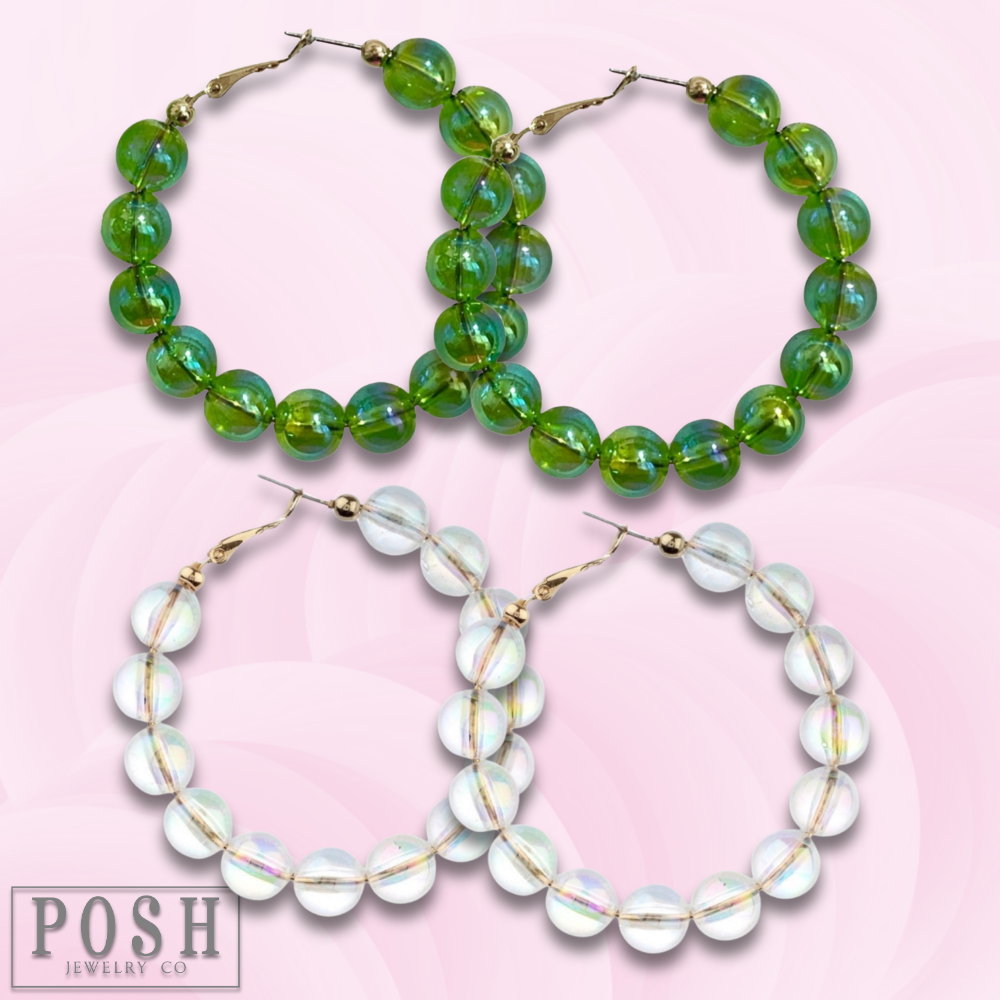 Bead hoop earring - LC