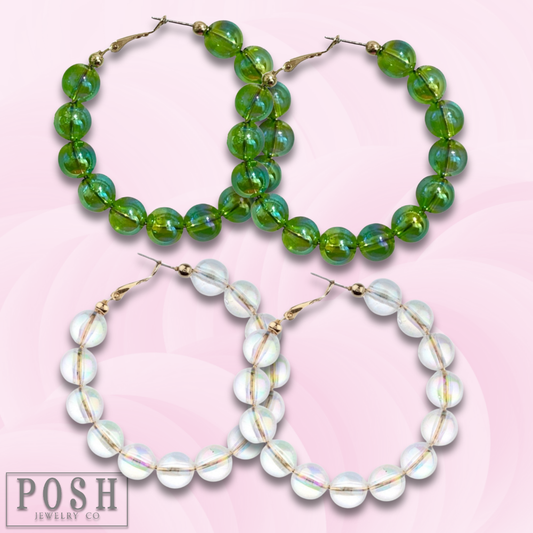 Bead hoop earring - LC