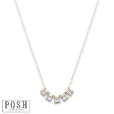 Rhinestone squares necklace - LC