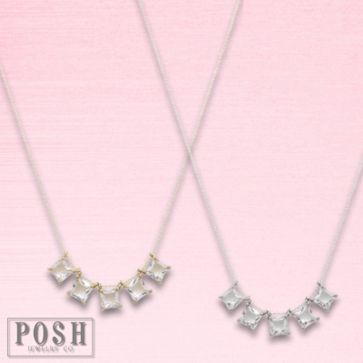 Rhinestone squares necklace - LC