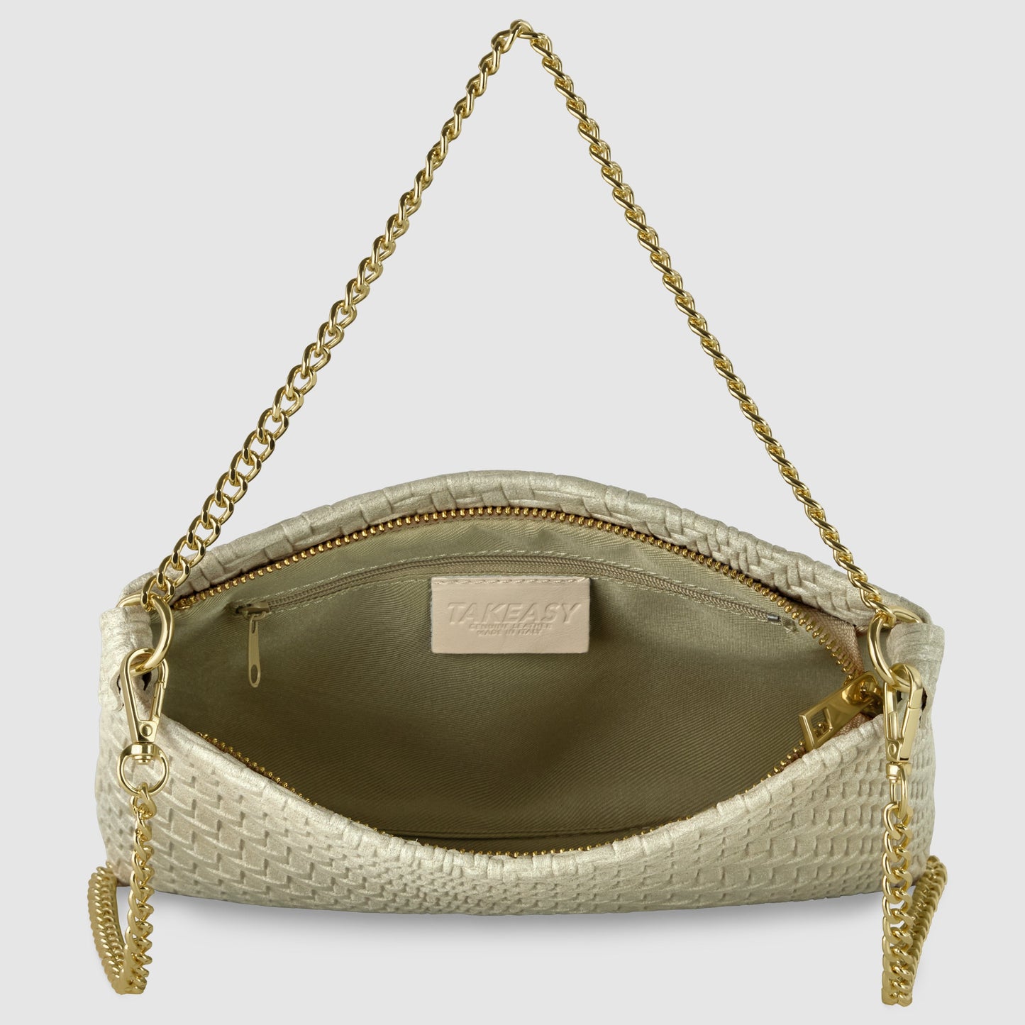 Italian Genuine Basketweave-Embossed Suede Crossbody Bag | Bergamo