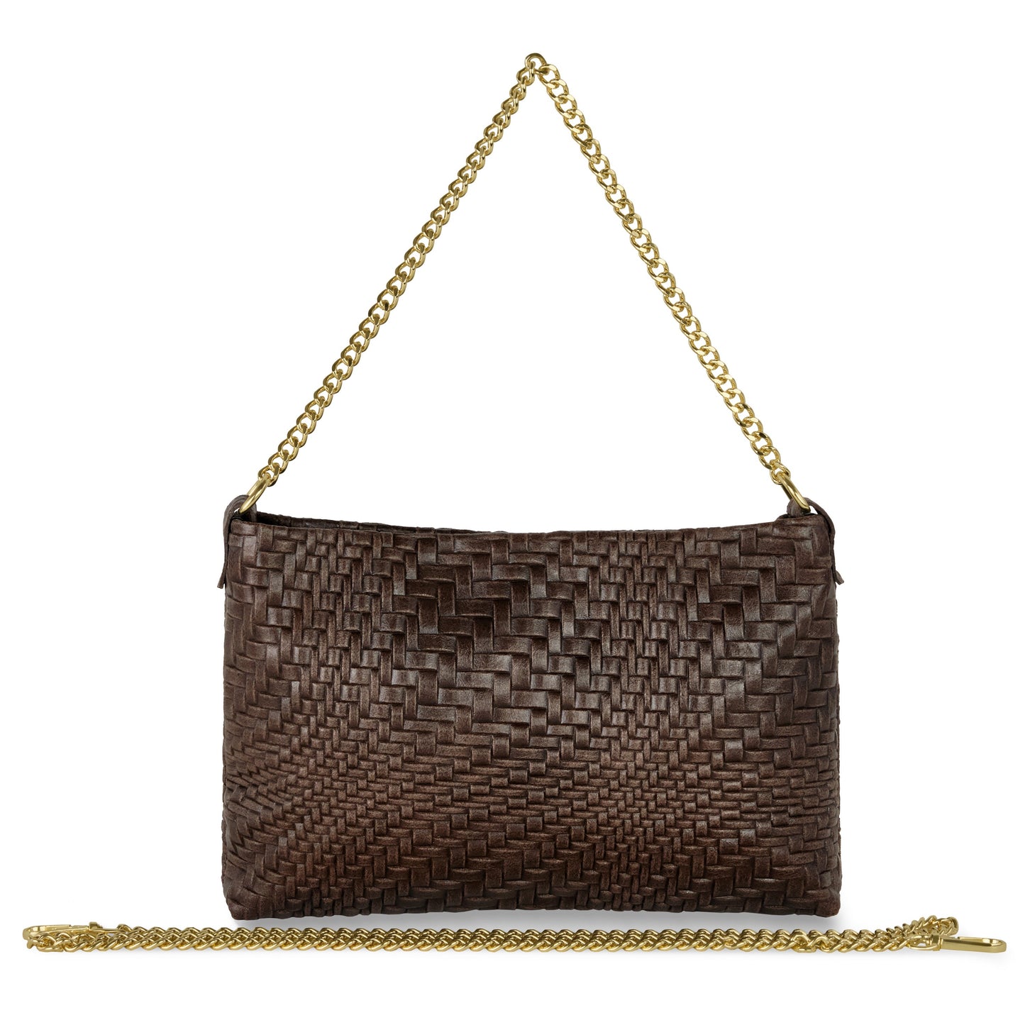 Italian Genuine Basketweave-Embossed Suede Crossbody Bag | Bergamo