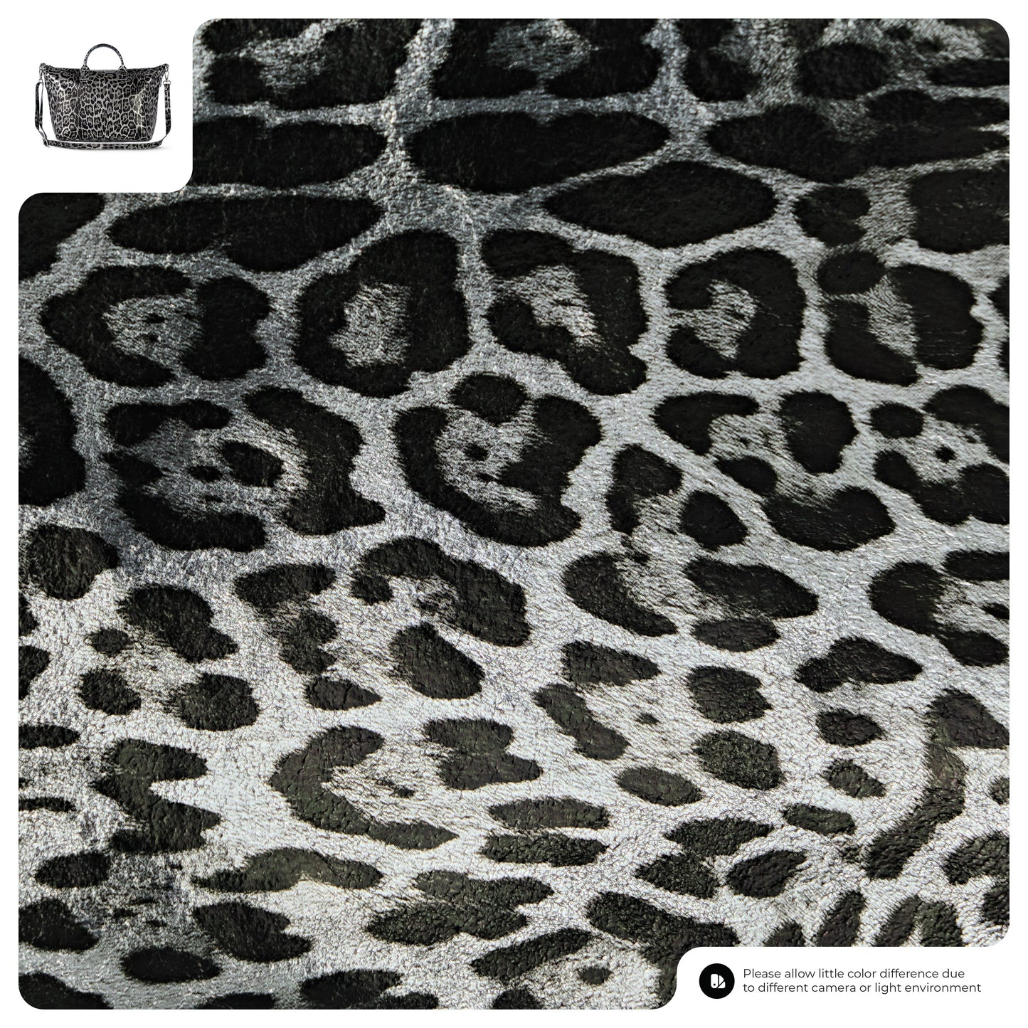 Italian Genuine Leopard-Print Metallic Suede Top-Handle Bag | Rimini