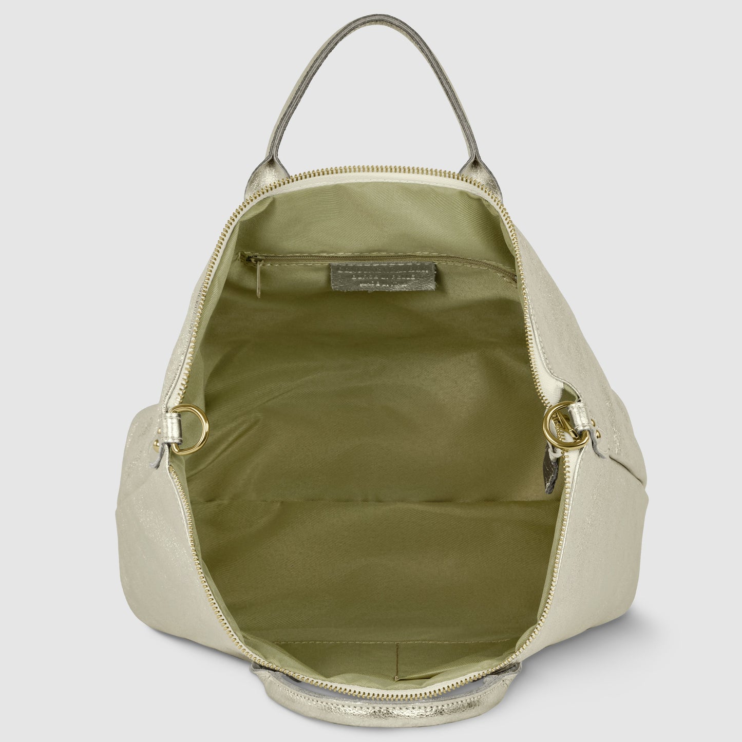Italian Genuine Metallic Suede Top-Handle Bag | Padova