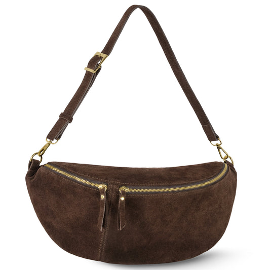 Italian Genuine Suede Crossbody Bag | Genova