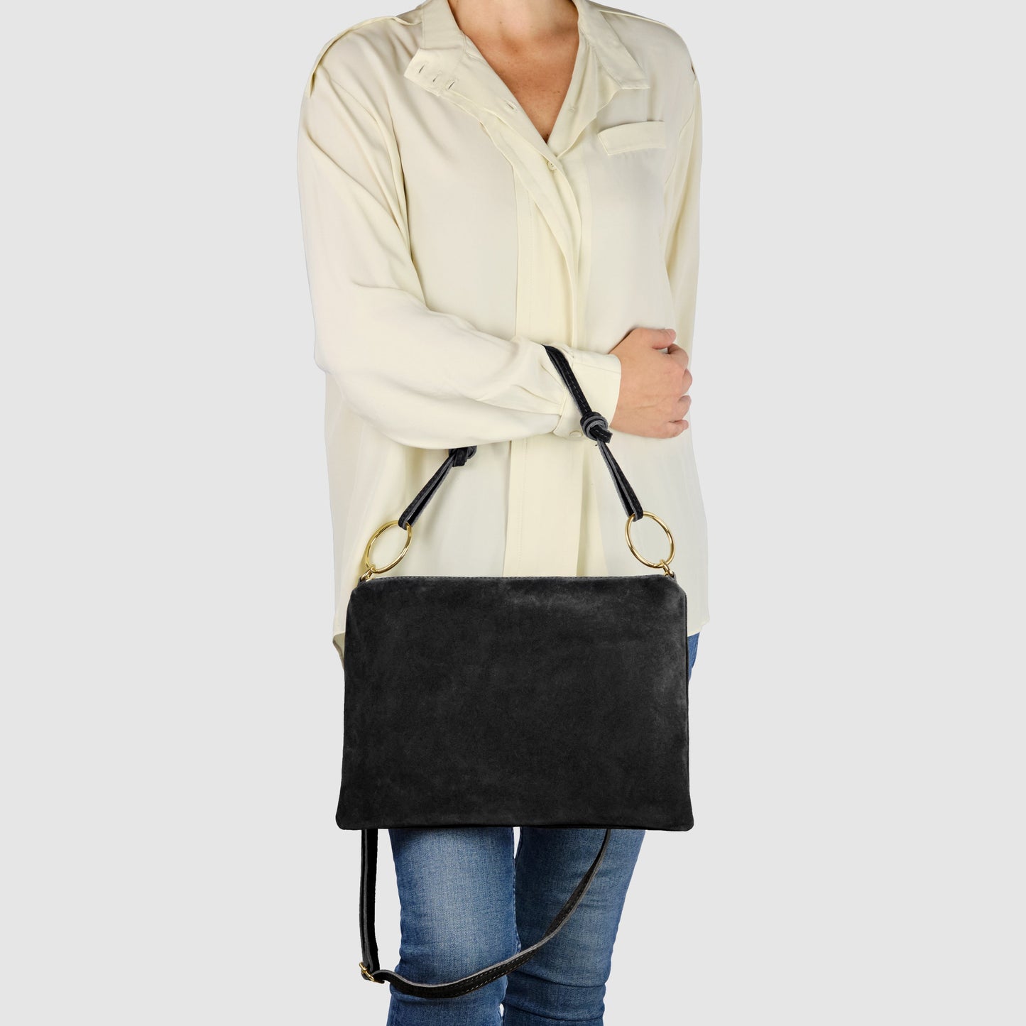 Italian Genuine Suede Shoulder Bag | Modena