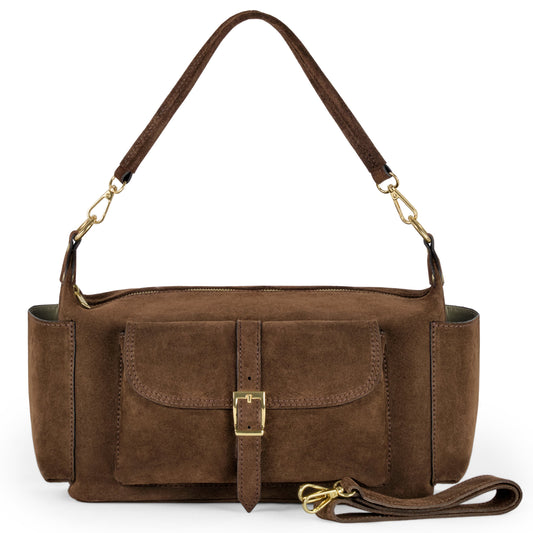 Italian Genuine Suede Shoulder Bag | Sondrio