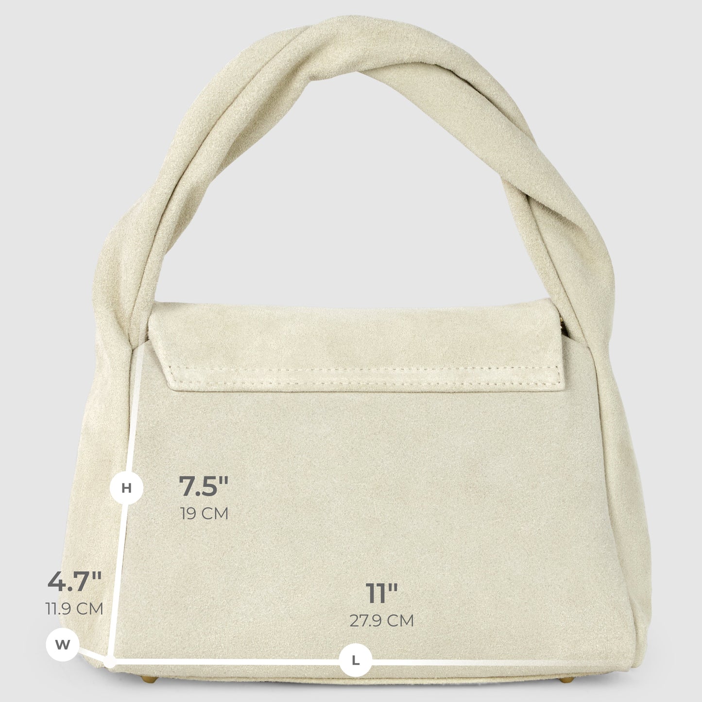 Italian Genuine Suede Top-Handle Bag | Ravenna