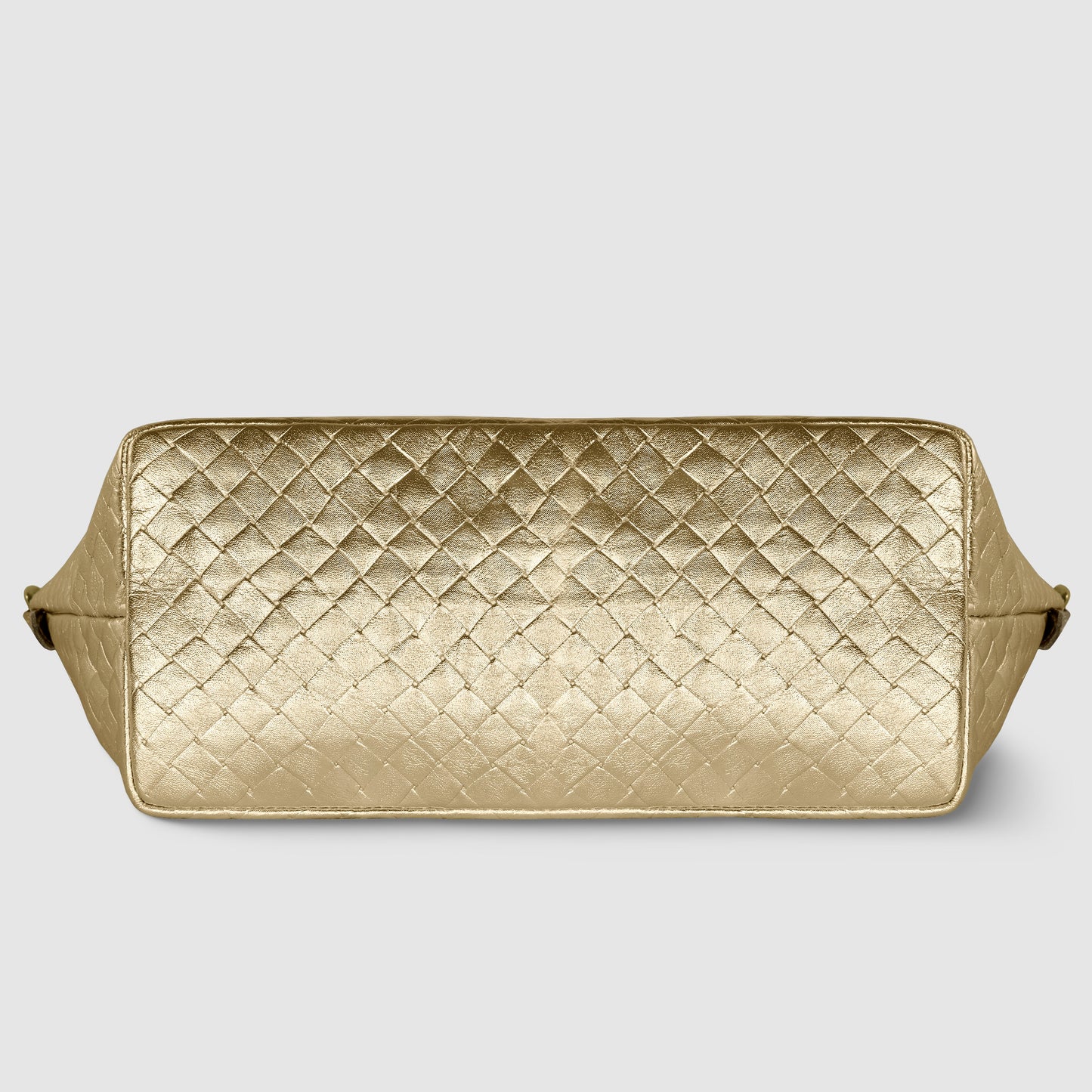 Italian Genuine Woven-Embossed Metallic Suede Top-Handle Bag | Urbino