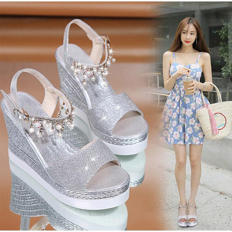 Platform Sandals Buckle Strap Peep Toe Thick Bottom Modern Espadrille Sandals Platform Cross Buckle Strap Slingback Summer Open Toe Shoes