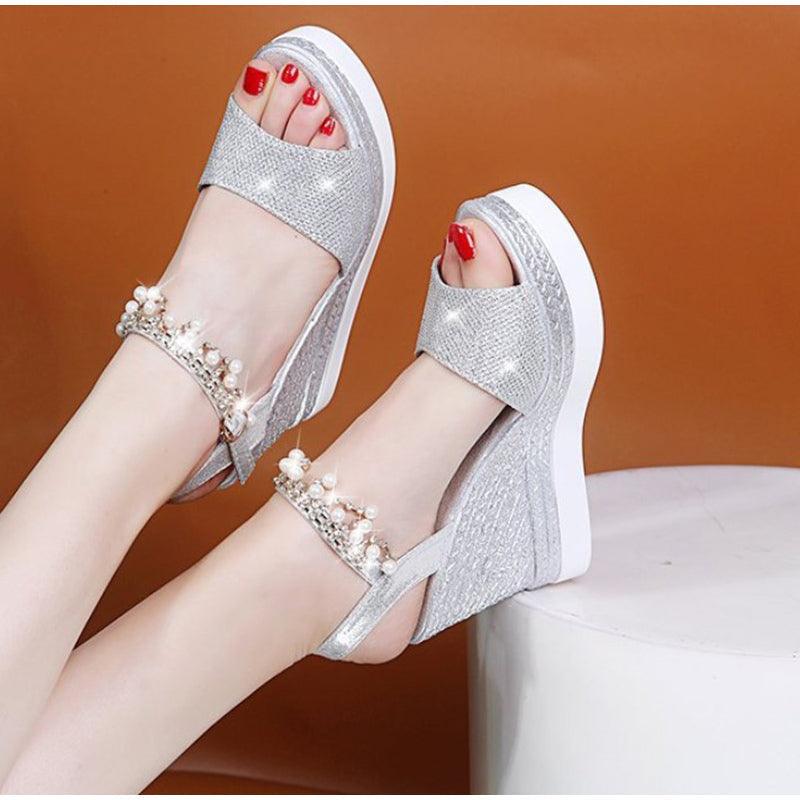 Platform Sandals Buckle Strap Peep Toe Thick Bottom Modern Espadrille Sandals Platform Cross Buckle Strap Slingback Summer Open Toe Shoes