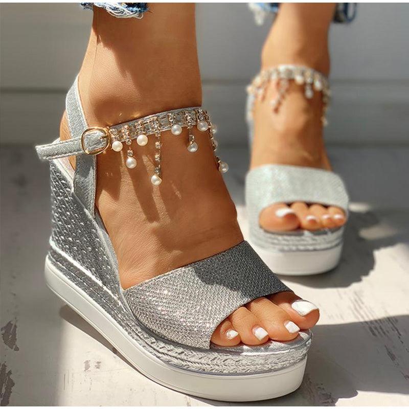 Platform Sandals Buckle Strap Peep Toe Thick Bottom Modern Espadrille Sandals Platform Cross Buckle Strap Slingback Summer Open Toe Shoes