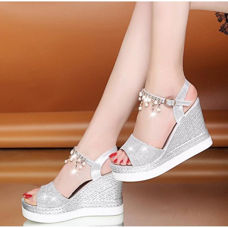 Platform Sandals Buckle Strap Peep Toe Thick Bottom Modern Espadrille Sandals Platform Cross Buckle Strap Slingback Summer Open Toe Shoes