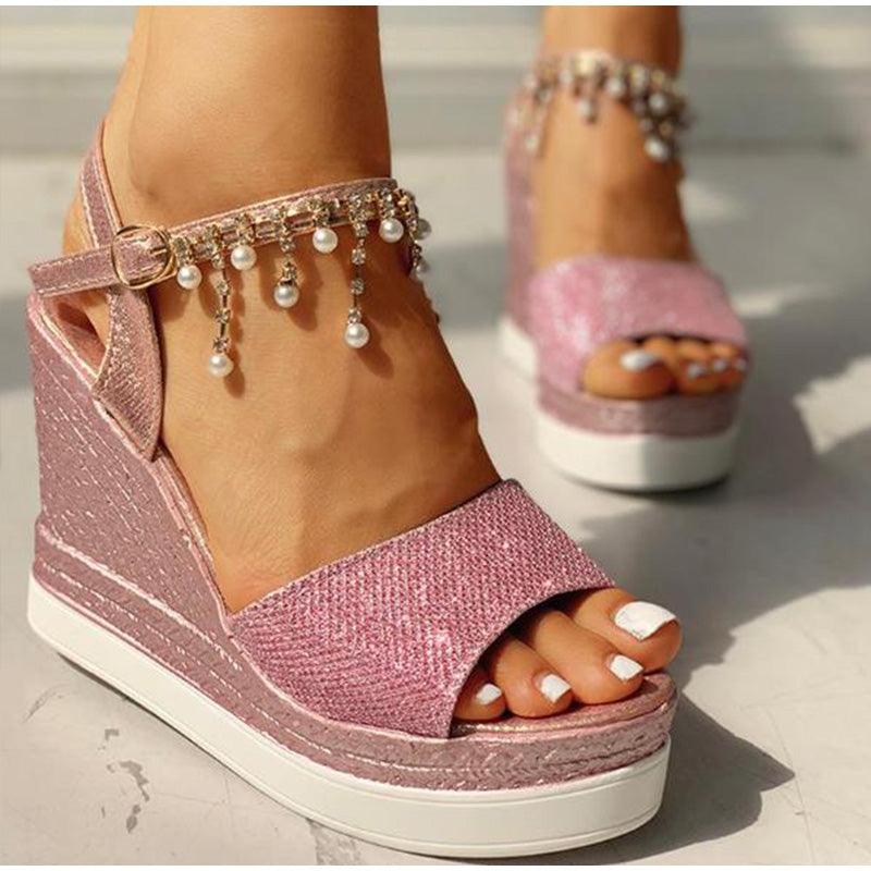 Platform Sandals Buckle Strap Peep Toe Thick Bottom Modern Espadrille Sandals Platform Cross Buckle Strap Slingback Summer Open Toe Shoes
