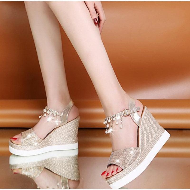 Platform Sandals Buckle Strap Peep Toe Thick Bottom Modern Espadrille Sandals Platform Cross Buckle Strap Slingback Summer Open Toe Shoes