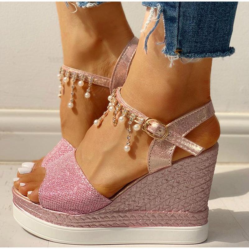 Platform Sandals Buckle Strap Peep Toe Thick Bottom Modern Espadrille Sandals Platform Cross Buckle Strap Slingback Summer Open Toe Shoes