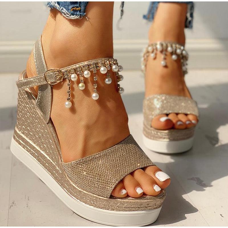 Platform Sandals Buckle Strap Peep Toe Thick Bottom Modern Espadrille Sandals Platform Cross Buckle Strap Slingback Summer Open Toe Shoes