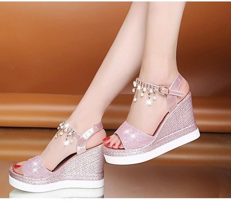 Platform Sandals Buckle Strap Peep Toe Thick Bottom Modern Espadrille Sandals Platform Cross Buckle Strap Slingback Summer Open Toe Shoes